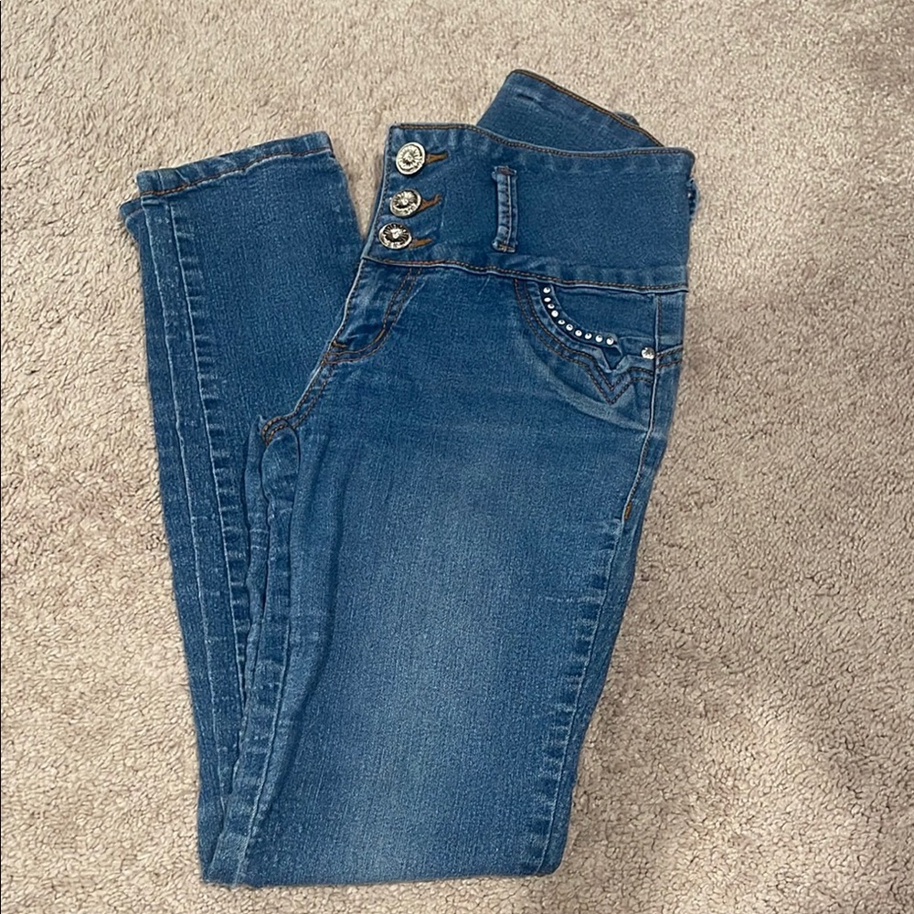 Silver Diva High Rise Blue Jeans